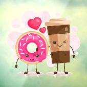 可愛いドーナツ店真の愛のドーナツとコーヒー ウィンドウサイン (シート3)