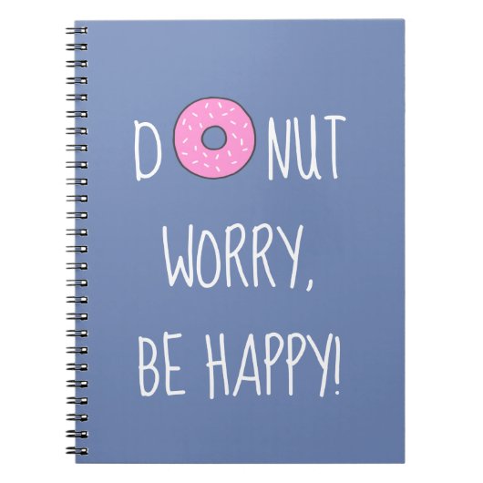 可愛いドーナツ心配ハッピーピンクと紫 ノートブック (正面)