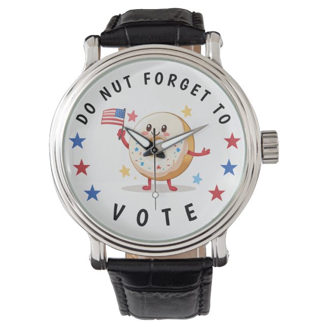 可愛いドーナツ忘れ投票しない – 米国選挙 腕時計 (正面)