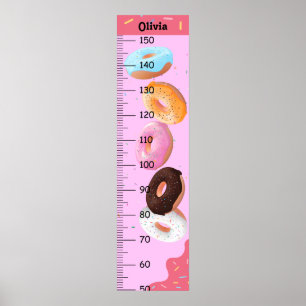 可愛いドーナツ成長図センチメートル ポスター