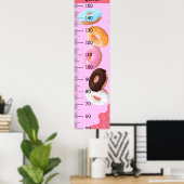 可愛いドーナツ成長図センチメートル ポスター (ホームオフィス)