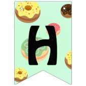 可愛いドーナツ誕生日パーティパターガーリーン バンティングフラッグ (第2の旗)