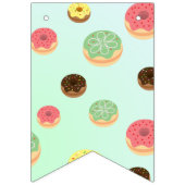可愛いドーナツ誕生日パーティパターガーリーン バンティングフラッグ (第1の旗)