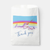 可愛いナチュラル母ベビーブルーレインボーベビーシャワー フェイバーバッグ (正面)