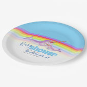 可愛いナチュラル母ベビーブルーレインボーベビーシャワー ペーパープレート (アングル)