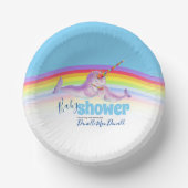 可愛いナチュラル母ベビーブルーレインボーベビーシャワー ペーパーボウル (正面)