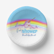 可愛いナチュラル母ベビーブルーレインボーベビーシャワー