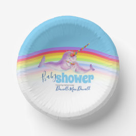 可愛いナチュラル母ベビーブルーレインボーベビーシャワー ペーパーボウル