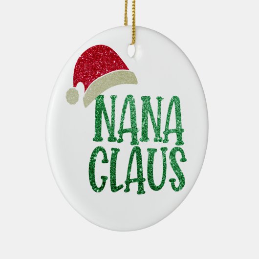 可愛いナナクロースクリスマス – パーソナライズされたおばあちゃん セラミックオーナメント (右)