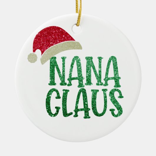 可愛いナナクロースクリスマス – パーソナライズされたおばあちゃん セラミックオーナメント (正面)