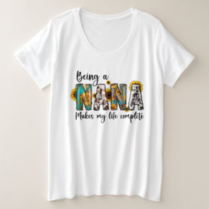 可愛いナナライフのワードアート プラスサイズTシャツ