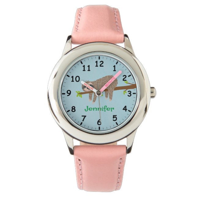 可愛いナマケモノだけのまわりに二日 腕時計 (正面)