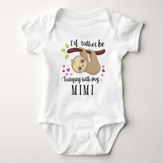 可愛いナマケモノつるミミと一緒に ベビーボディスーツ (正面)