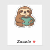 可愛いナマケモノとコーヒーマグ – Cozy リラックス Animal A シール (シート)