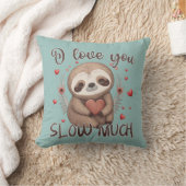 可愛いナマケモノのロマンチックなおもしろいプン私は多くの時間を遅くあなたを愛する クッション (ブランケット)