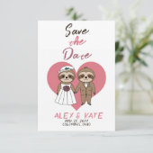 可愛いナマケモノの結婚式デートのお知らせ セーブザデート (スタンド正面)