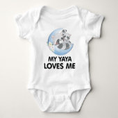 可愛いナマケモノの花私のYayaが大好き ベビーボディスーツ (正面)
