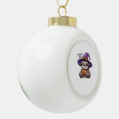 可愛いナマケモノの魔女ハロウィンシャツ – クリープ遅いP セラミックボールオーナメント (左)