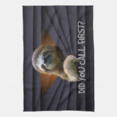 可愛いナマケモノはファースト・メタル・カーテンと呼んだおもしろい キッチンタオル (縦)