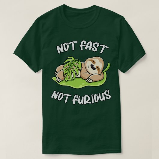 可愛いナマケモノは早く眠らない怒り狂おもしろいう Tシャツ (デザイン正面)