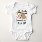 可愛いナマケモノぶら下がったは俺の文法好きだ ベビーボディスーツ (正面)