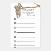 可愛いナマケモノパーソナライズされたの水彩一覧を表示するには ポストイット (正面)