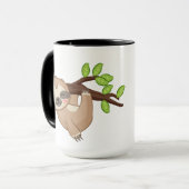 可愛いナマケモノ動物愛好家にモノグラムを加える マグカップ (正面左)