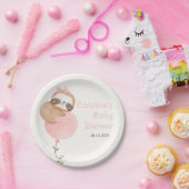 可愛いナマケモノ女の子ベビシャワーオムツラッフル ペーパープレート (パーティー)