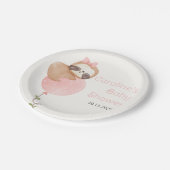 可愛いナマケモノ女の子ベビシャワーオムツラッフル ペーパープレート (アングル)