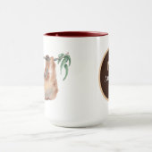 可愛いナマケモノ好きの人がモノグラムを加える マグカップ (中央)