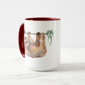 可愛いナマケモノ好きの人がモノグラムを加える マグカップ (正面左)