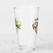 可愛いナマケモノ好きの名前を追加ガラス タンブラーグラス (左)