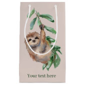 可愛いナマケモノ好きの追加文字 スモールペーパーバッグ (正面)