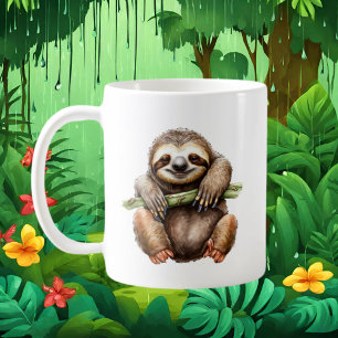 可愛いナマケモノ好き コーヒーマグカップ