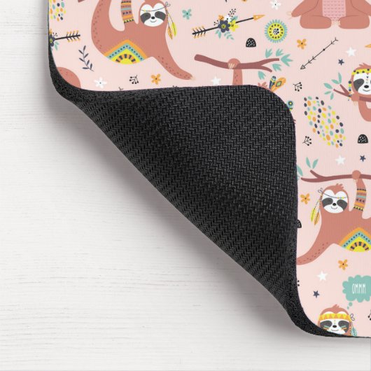 可愛いナマケモノ柄マウスパッド マウスパッド (コーナー)