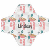 可愛いナマケモノ柄モノグラム名サッカーボール サッカーボール (フラット)