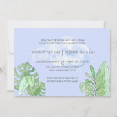 可愛いナマケモノ男の赤ちゃんブルードライブバイベビーシャワー 招待状 (裏面)