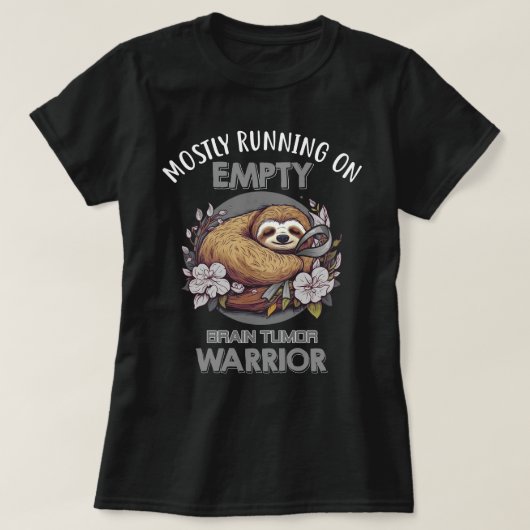 可愛いナマケモノ走は主に空の脳腫瘍に対して Tシャツ (デザイン正面)