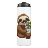 可愛いナマケモノ飲むエルバメイト – かわいいかわいいA タンブラー (正面)