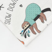 可愛いナマケモノ フリースブランケット (角)