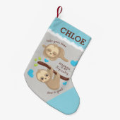 可愛いナマケモノ、名前を付けて スモールクリスマスストッキング (正面 (吊り時))
