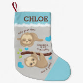 可愛いナマケモノ、名前を付けて スモールクリスマスストッキング (正面)