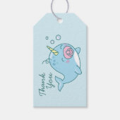 可愛いナルファル赤ちゃんシャワーありがとうピンクの少女 ギフトタグ (正面)