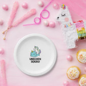 可愛いナルワールユニコーンおもしろい分隊ユニコーンとナルワ ペーパープレート (パーティー)