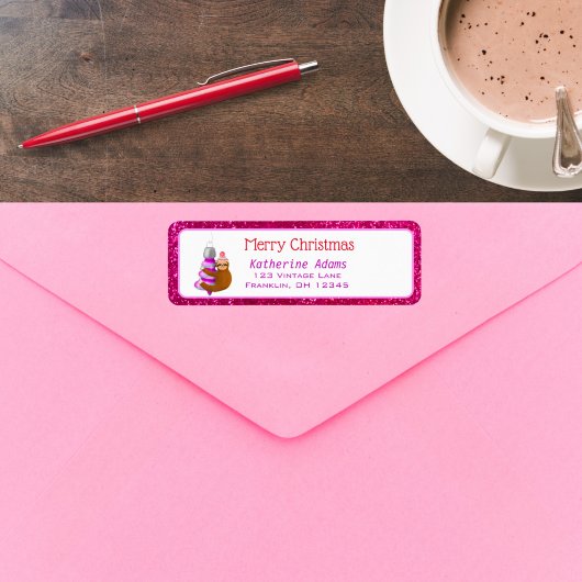 可愛いナースぶら下がったズのオーナメントメリークリスマス ラベル