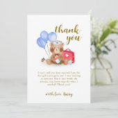 可愛いナースドクターテディベアバルーンベビーシャワー サンキューカード (スタンド正面)