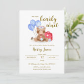 可愛いナースドクターテディベアバルーンベビーシャワー 招待状 (スタンド正面)