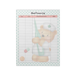 可愛いナースベア血圧計 ノートパッド