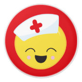 可愛いナース絵文字デカールのセラミックノブ セラミックノブ (正面)