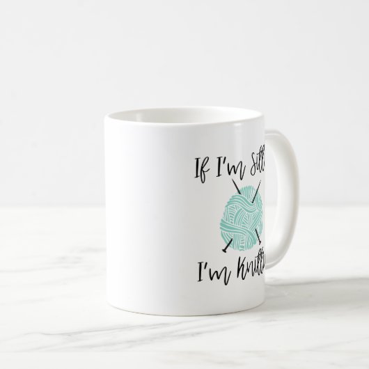 可愛いニットもしターマグ座って編み物ギフト コーヒーマグカップ (正面右)